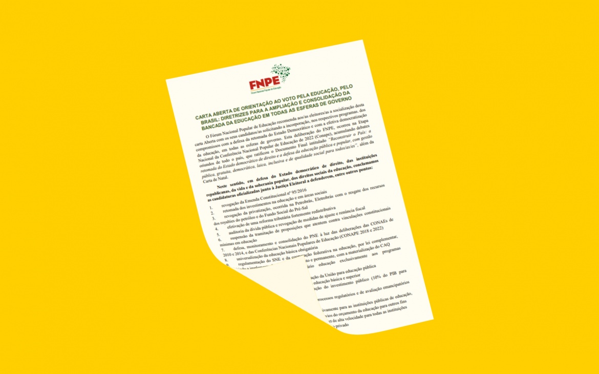 Carta aberta do FNPE: Orientação ao voto pela educação, pelo Brasil
